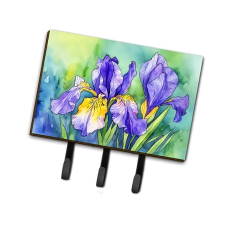 Tennessee Iris in Watercolor Leash or Key Holder 6 in x 9 in