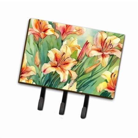 Utah Sego Lilies in Watercolor Leash or Key Holder 6 in x 9 in