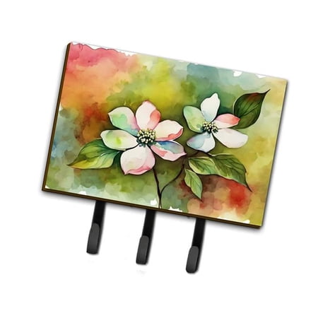 Virginia American Dogwood in Watercolor Leash or Key Holder 6 in x 9 in
