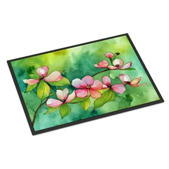 Carolines Treasures DAC1714JMAT 24 x 36 in. Unisex Virginia American Dogwood in Watercolor Indoor or Outdoor Mat