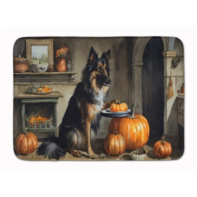 Carolines Treasures DAC1736RUG 19 x 27 in. Unisex Belgian Tervuren Fall Kitchen Pumpkins Memory Foam Kitchen Mat