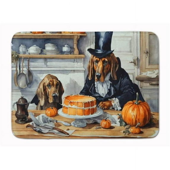 Carolines Treasures DAC1743RUG 19 x 27 in. Unisex Bloodhound Fall Kitchen Pumpkins Memory Foam Kitchen Mat