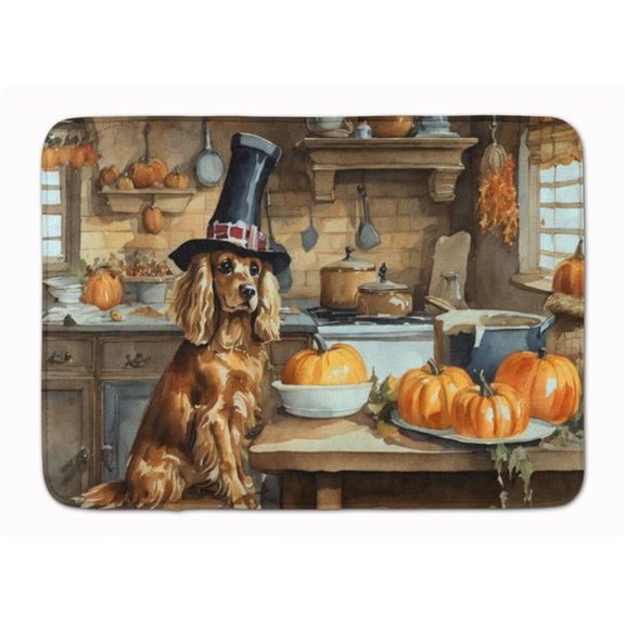 Carolines Treasures DAC1764RUG 19 x 27 in. Unisex Cocker Spaniel Fall Kitchen Pumpkins Memory Foam Kitchen Mat