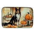 thumbnail image 1 of Carolines Treasures DAC1765DDM 21 x 14 in. Unisex Collie Fall Kitchen Pumpkins Dish Drying Mat, 1 of 5