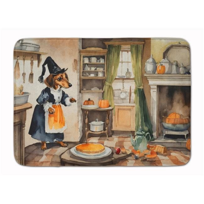 Carolines Treasures DAC1769RUG 19 x 27 in. Unisex Dachshund Fall Kitchen Pumpkins Memory Foam Kitchen Mat