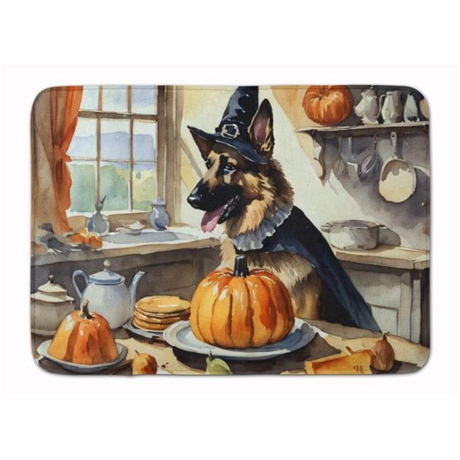 Carolines Treasures DAC1773RUG 19 x 27 in. Unisex German Shepherd Fall Kitchen Pumpkins Memory Foam Kitchen Mat