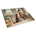 thumbnail image 1 of Carolines Treasures DAC1780LCB 15 x 12 in. Unisex Irish Setter Fall Kitchen Pumpkins Glass Cutting Board - Large, 1 of 5