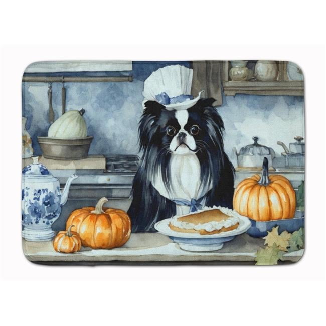 Carolines Treasures DAC1783RUG 19 x 27 in. Unisex Japanese Chin Fall Kitchen Pumpkins Memory Foam Kitchen Mat