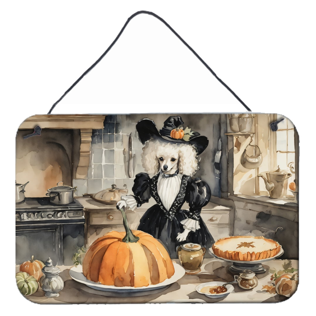 Carolines Treasures DAC1802DS812 12 x 8 in. Unisex Poodle Fall Kitchen Pumpkins Wall or Door Hanging Prints