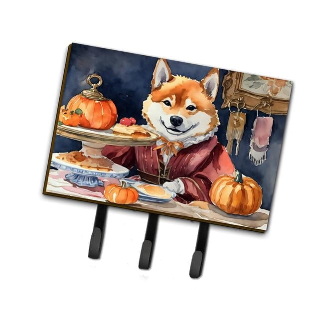 Carolines Treasures DAC1814TH68 9 x 6 in. Unisex Shiba Inu Fall Kitchen Pumpkins Leash or Key Holder