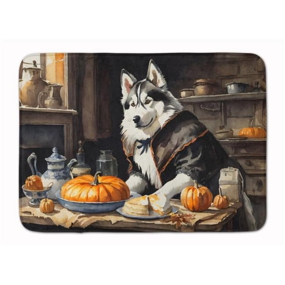 Carolines Treasures DAC1817RUG 19 x 27 in. Unisex Siberian Husky Fall Kitchen Pumpkins Memory Foam Kitchen Mat