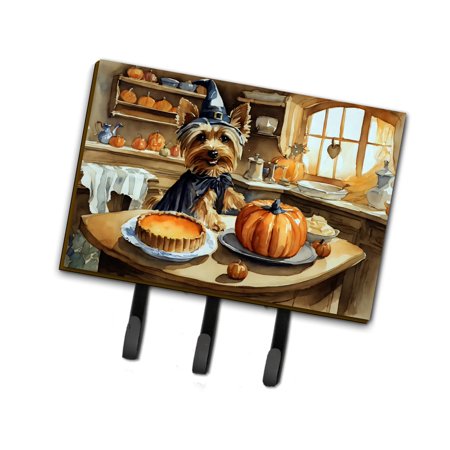 Silky Terrier Fall Kitchen Pumpkins Leash or Key Holder 6 in x 9 in