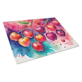 Carolines Treasures DAC1834LCB 15 x 12 in. Colorful Cherries Glass Cutting Board - Large
