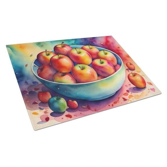 Carolines Treasures DAC1845LCB 15 x 12 in. Colorful Apples Glass Cutting Board - Large