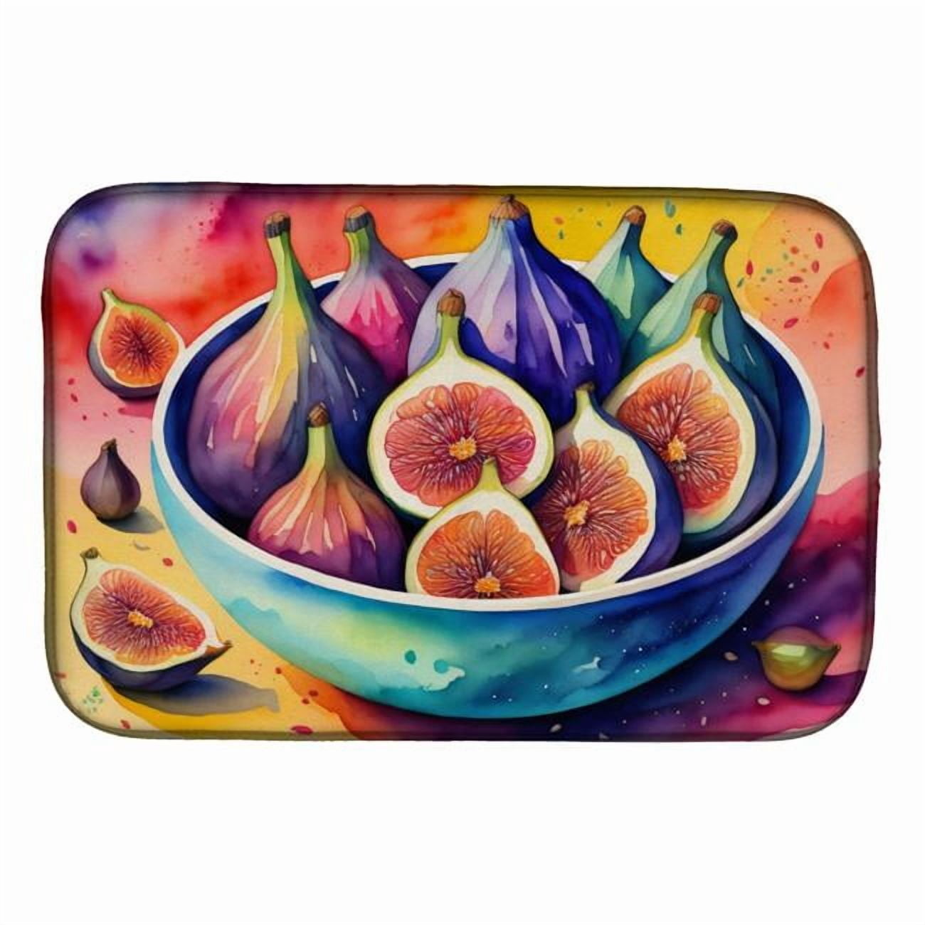 Colorful Figs Dish Drying Mat 14 in x 21 in