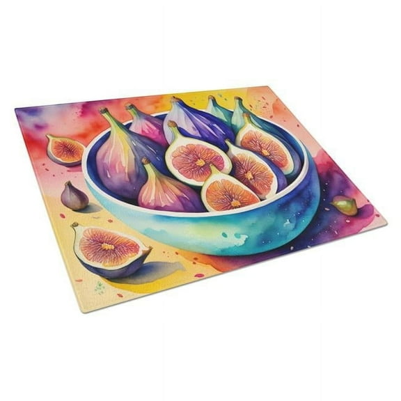Carolines Treasures DAC1849LCB 15 x 12 in. Colorful Figs Glass Cutting Board - Large