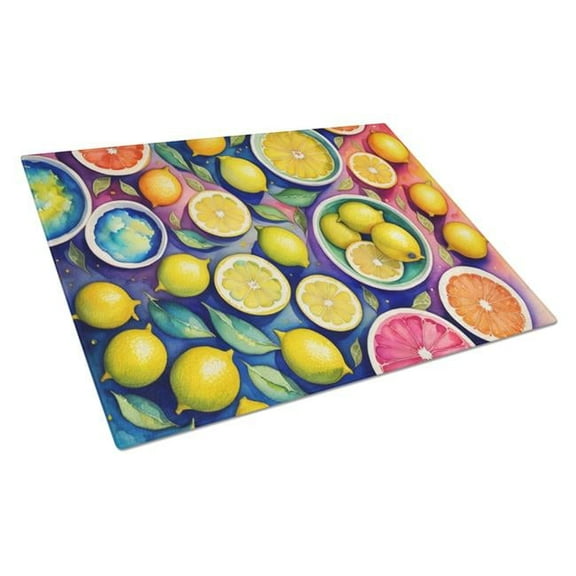 Carolines Treasures DAC1851LCB 15 x 12 in. Colorful Lemons Glass Cutting Board - Large
