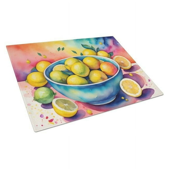 Carolines Treasures DAC1852LCB 15 x 12 in. Colorful Lemons Glass Cutting Board - Large
