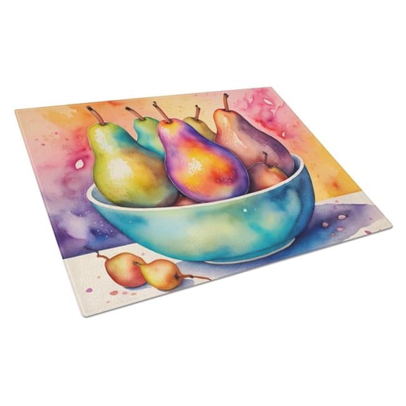 Carolines Treasures DAC1857LCB 15 x 12 in. Colorful Pears Glass Cutting Board - Large