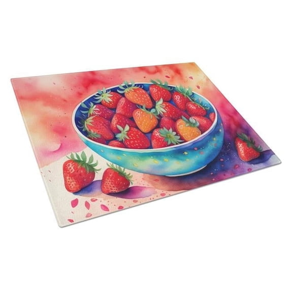 Carolines Treasures DAC1864LCB 15 x 12 in. Colorful Strawberries Glass Cutting Board - Large