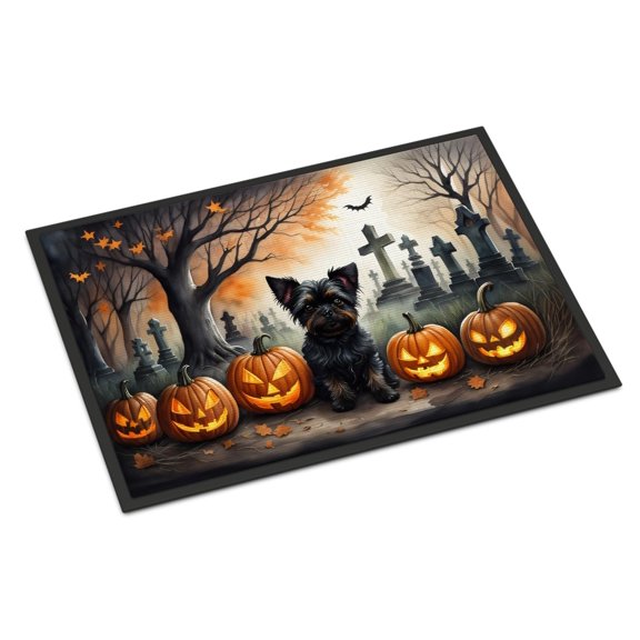 Carolines Treasures DAC2009MAT 18 x 27 in. Unisex Australian Shepherd Spooky Halloween Doormat