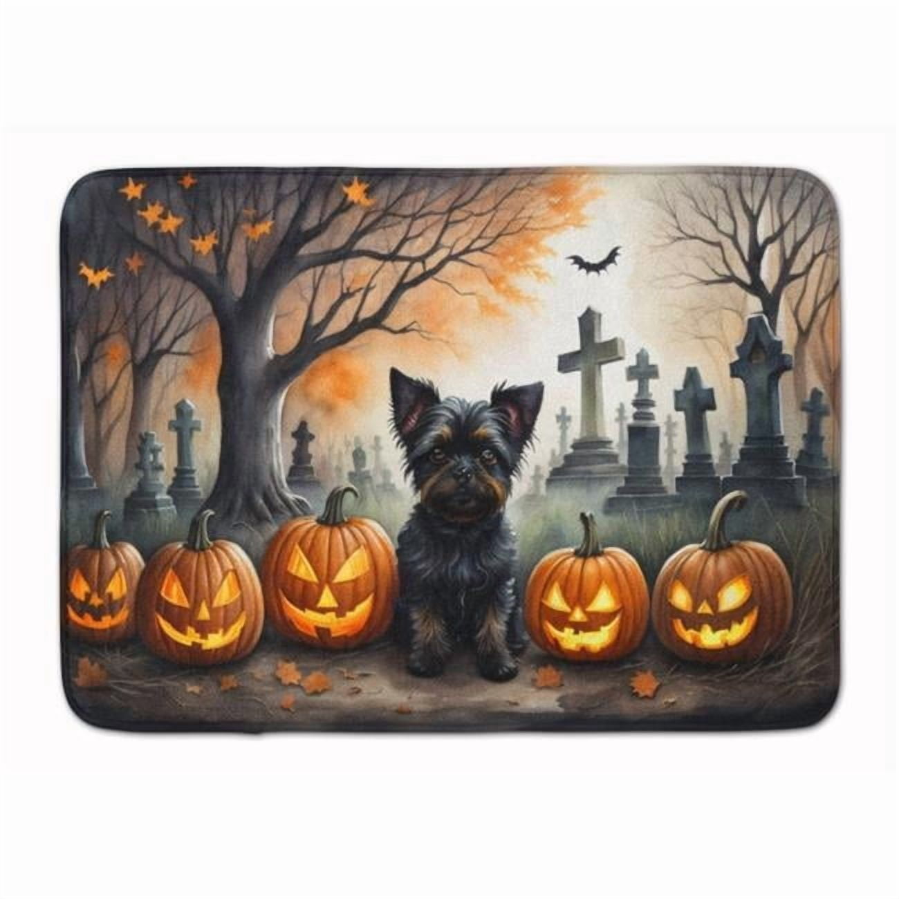 Carolines Treasures DAC2002RUG 19 x 27 in. Unisex Affenpinscher Spooky Halloween Memory Foam Kitchen Mat