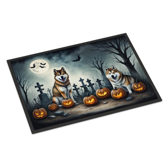 Carolines Treasures DAC2020MAT 18 x 27 in. Unisex Boston Terrier Spooky Halloween Doormat