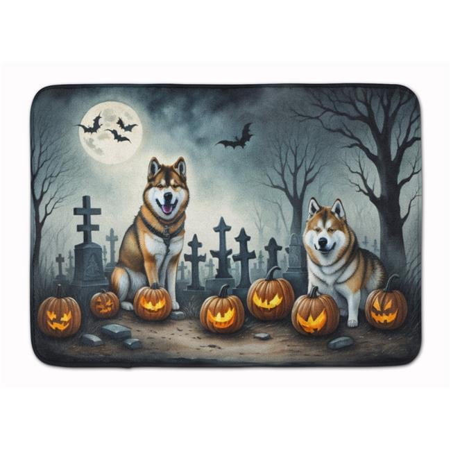 Akita Spooky Halloween Memory Foam Kitchen Mat 27 in x 19 in