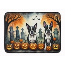 Carolines Treasures DAC2023RUG 19 x 27 in. Unisex Boston Terrier Spooky Halloween Memory Foam Kitchen Mat
