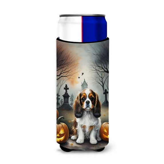 Carolines Treasures DAC2029MUK 0.25 x 6.5 x 4 in. Cavalier Spaniel Spooky Halloween Hugger for Ultra Slim Cans