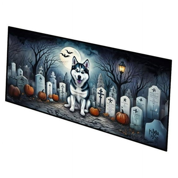 Carolines Treasures DAC2055HRM2858 0.2 x 28 x 58 in. Siberian Husky Spooky Halloween Runner Mat