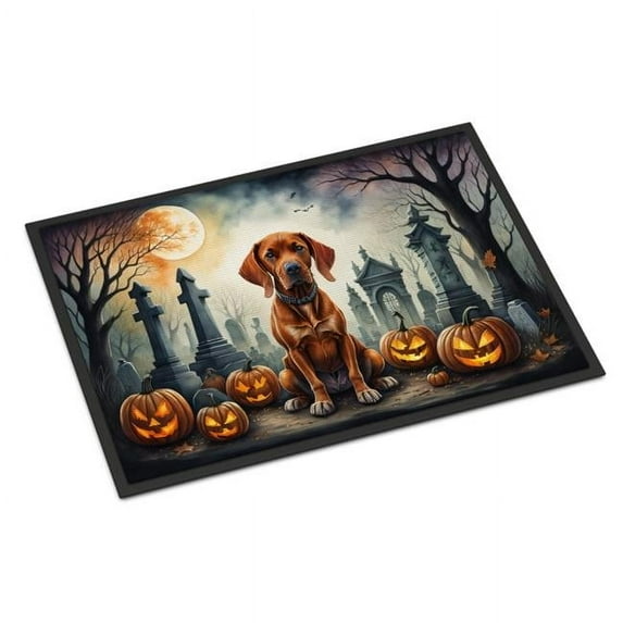 Carolines Treasures DAC2056MAT 18 x 27 in. Unisex Vizsla Spooky Halloween Doormat