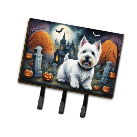 Westie Spooky Halloween Leash or Key Holder 6 in x 9 in