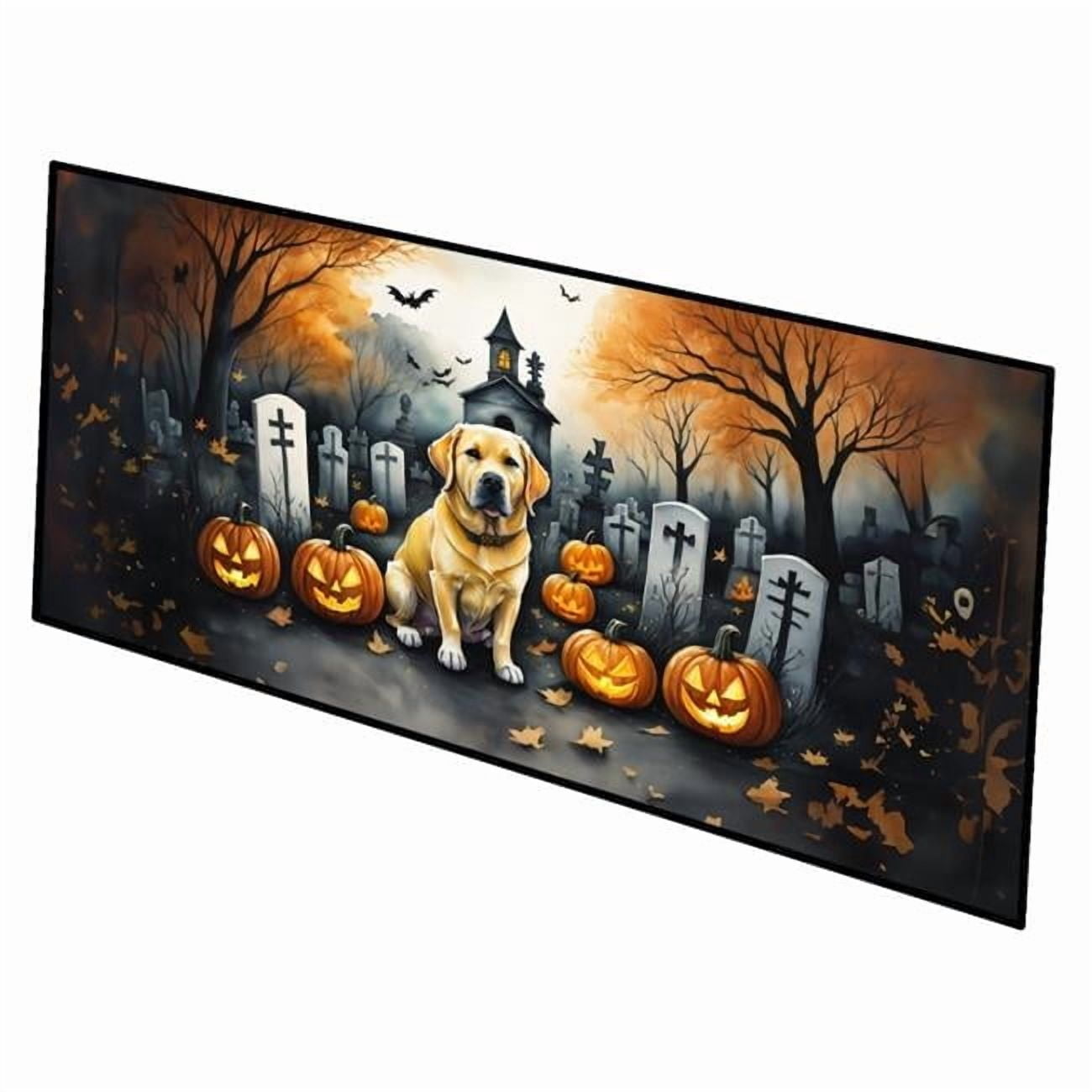Yellow Labrador Retriever Spooky Halloween Runner Mat 28x58 58 in x 28 in
