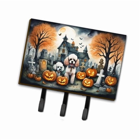 Poodle Spooky Halloween Leash or Key Holder 6 in x 9 in