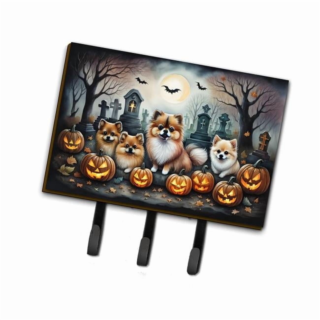 Pomeranian Spooky Halloween Leash or Key Holder 6 in x 9 in