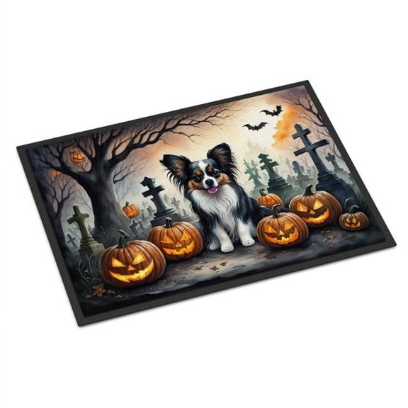 Carolines Treasures DAC2069MAT 18 x 27 in. Unisex Papillon Spooky Halloween Doormat