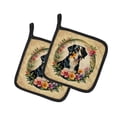 thumbnail image 1 of Appenzeller Sennenhund and Flowers Pair of Pot Holders, 1 of 2