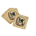 thumbnail image 1 of Carolines Treasures DAC2098FC 0.15 x 3.5 x 3.5 in. Border Collie & Flowers Foam Coasters - Set of 4, 1 of 2