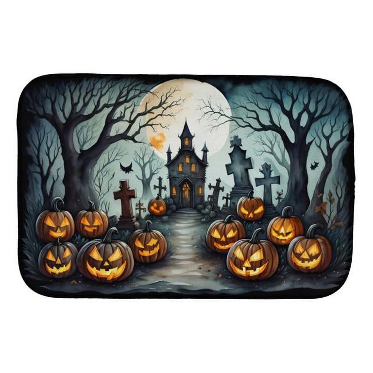 Caroline's Treasures Carolines Treasures SB3015DDM A Haunting we will go  Halloween Dish Drying Mat, 14 x 21, multicolor