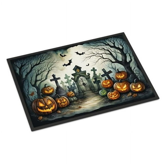 Carolines Treasures DAC2222MAT 18 x 27 in. Unisex Graveyard Spooky Halloween Doormat