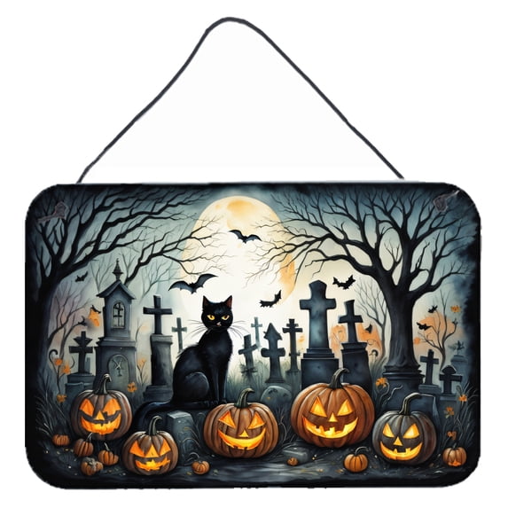 Carolines Treasures DAC2223DS812 12 x 8 in. Unisex Black Cat Spooky Halloween Wall or Door Hanging Prints