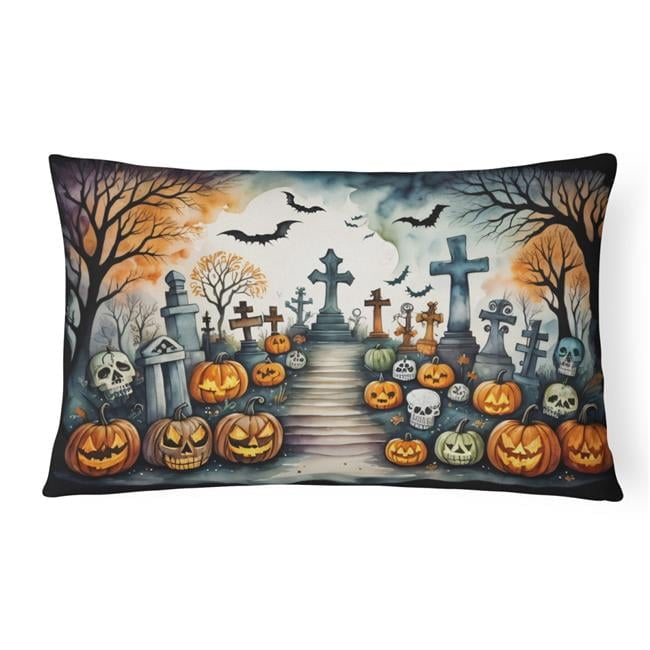 Carolines Treasures DAC2237PW1216 16 x 12 in. Unisex Day of the Dead Spooky Halloween Fabric Decorative Pillow