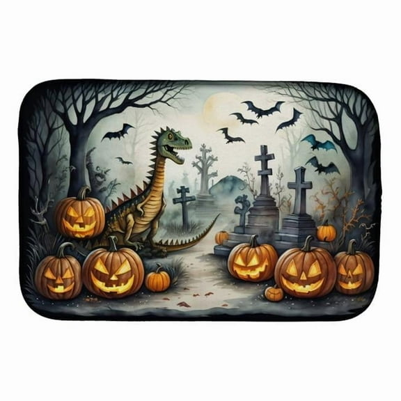 Carolines Treasures DAC2239DDM 21 x 14 in. Dinosaurs Spooky Halloween Dish Drying Mat