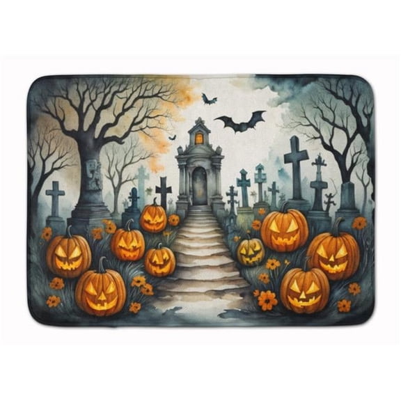 Carolines Treasures DAC2256RUG 19 x 27 in. Unisex Marigold Spooky Halloween Memory Foam Kitchen Mat