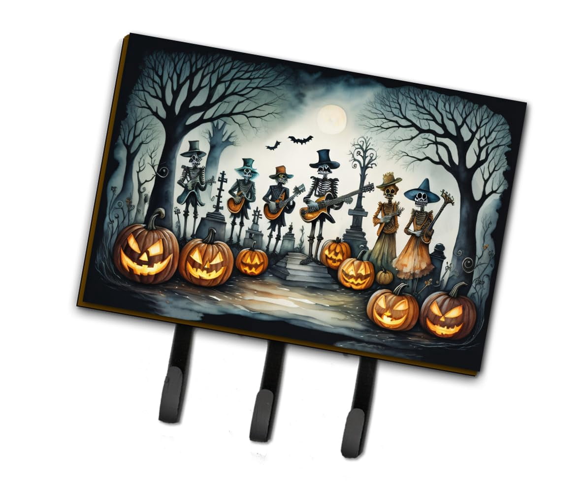 Mariachi Skeleton Band Spooky Halloween Leash or Key Holder 6 in x 9 in