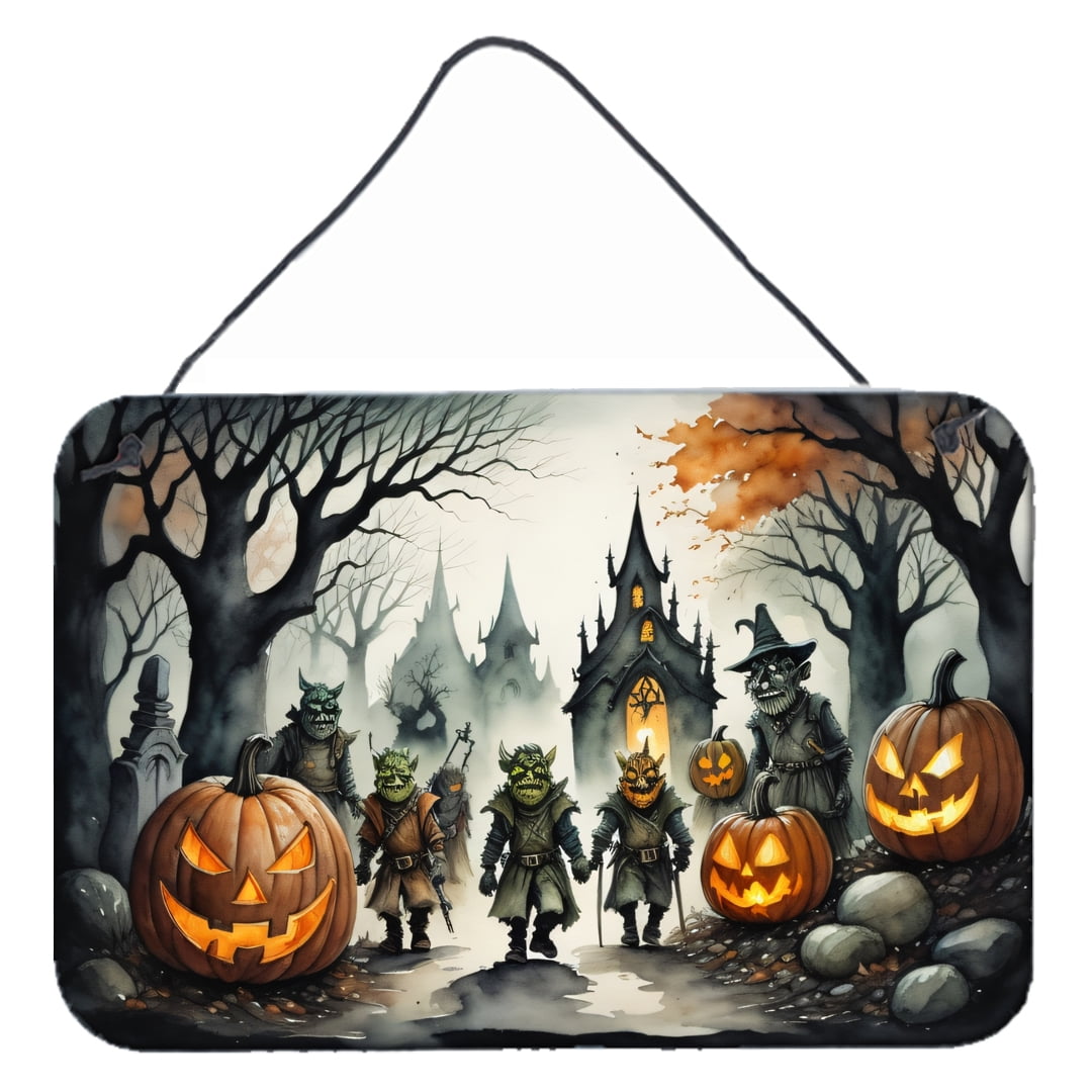 Orcs Spooky Halloween Wall or Door Hanging Prints 8 in x 12 in