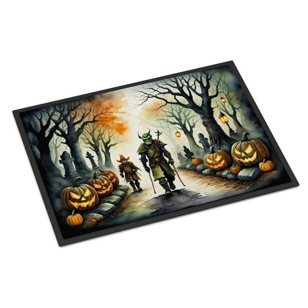 Halloween Orcs Spooky Outdoor Rubber Doormat 18x27