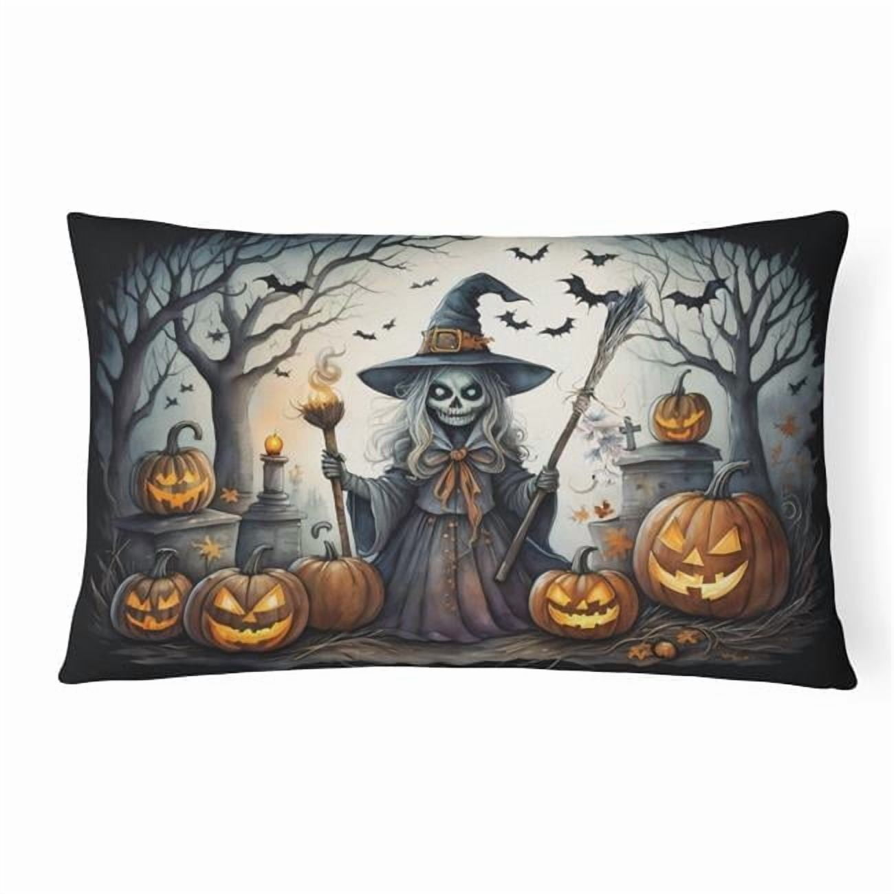 Carolines Treasures DAC2283PW1216 16 x 12 in. Unisex Witch Spooky Halloween Fabric Decorative Pillow
