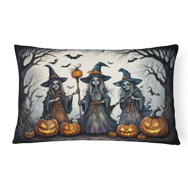 Carolines Treasures DAC2291PW1216 16 x 12 in. Unisex Witches Spooky Halloween Fabric Decorative Pillow